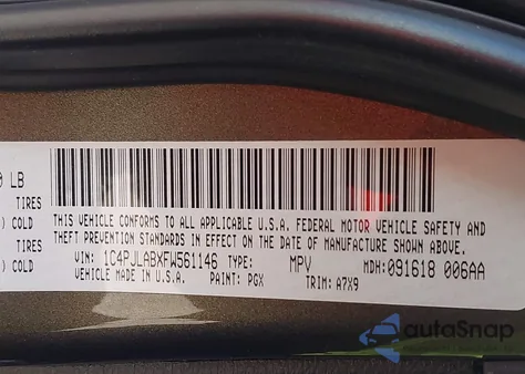 2015 Jeep Cherokee Sport из США, поврежденный, VIN 1C4PJLABXFW561146